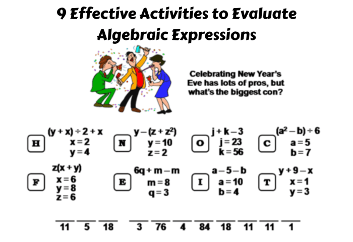 Algebraic expressions quiz part 2