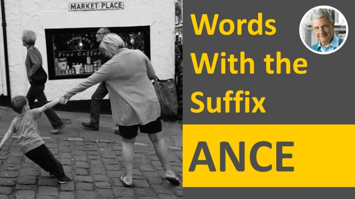 Words that have the suffix ance