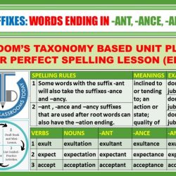 Words that have the suffix ance