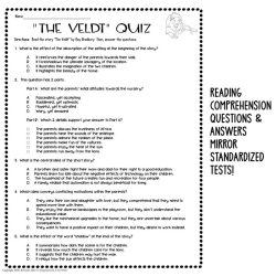 Discussion questions for the veldt