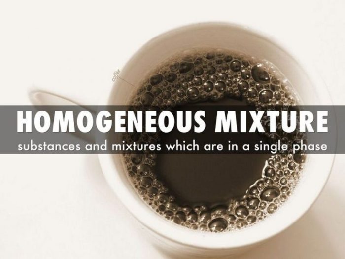 Homogeneous heterogeneous mixtures