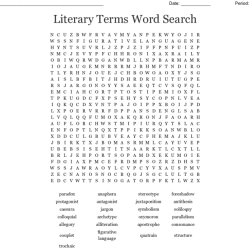 Literary terms word search answer key