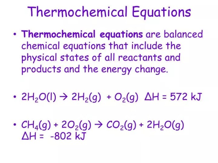 Thermochemical equation examples with answers